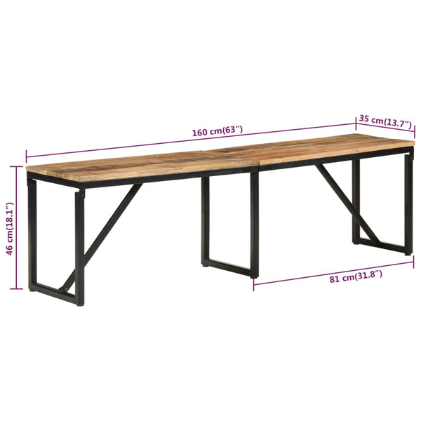 Sitzbank Mango Massivholz 160 cm