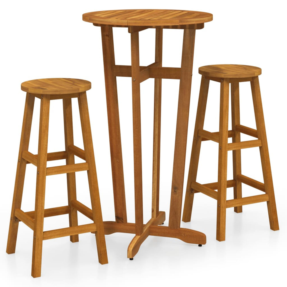 3-teiliges Bar-Set aus Akazienholz