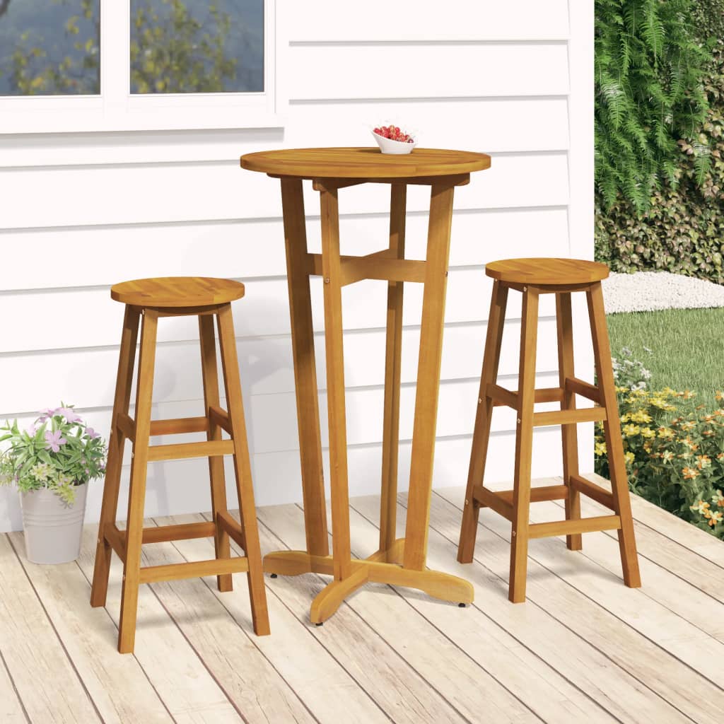 3-teiliges Bar-Set aus Akazienholz