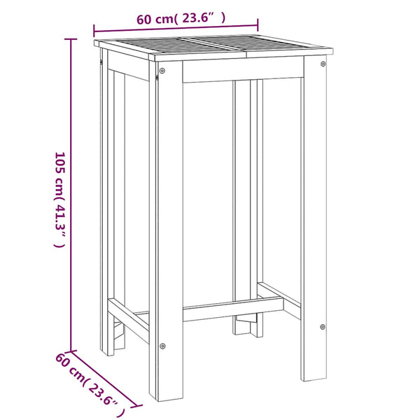 Akazien Bartisch Gartentisch 60x60 cm
