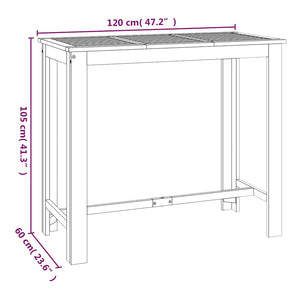 Akazienholz Garten Bartisch 120x60 cm