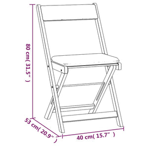 3-tlg. Akazie Bistro-Set Klappbar mit Kissen