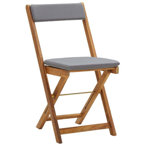 3-tlg. Akazie Bistro-Set Klappbar mit Kissen