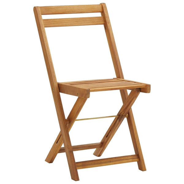 3-tlg. Akazie Bistro-Set Klappbar mit Kissen