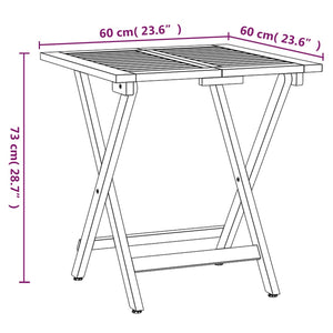 3-tlg. Akazie Bistro-Set Klappbar mit Kissen