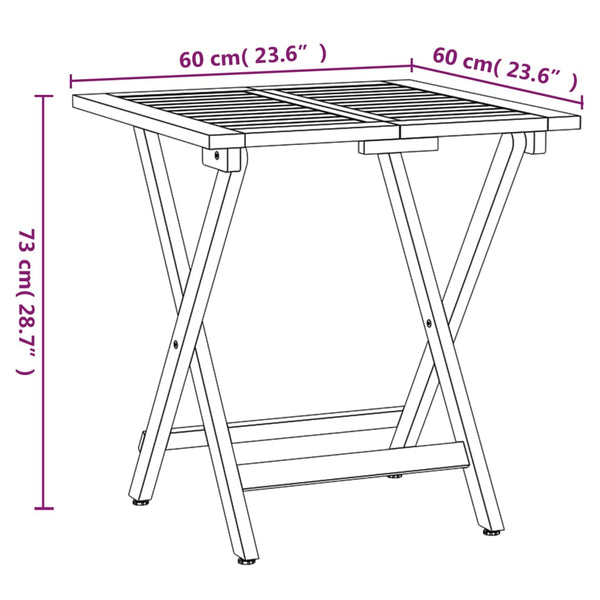 3-tlg. Akazie Bistro-Set Klappbar mit Kissen