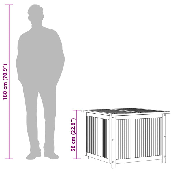 Gartenbox Akazie 75x75x58cm Massivholz