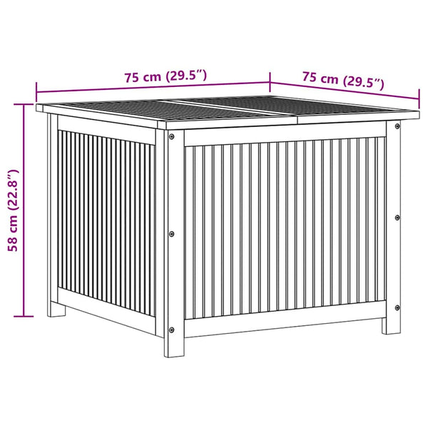 Gartenbox Akazie 75x75x58cm Massivholz