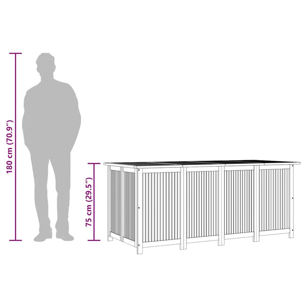 Gartenbox Akazie Massivholz 175 cm