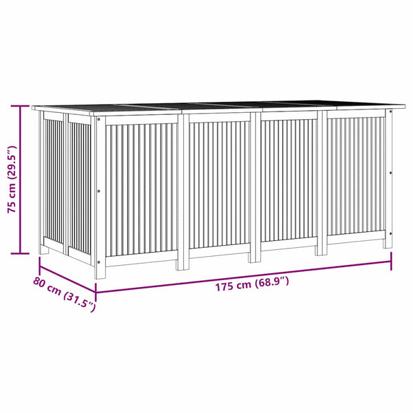 Gartenbox Akazie Massivholz 175 cm