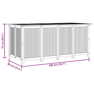 Akazienholz Gartenbox 200x80x75cm