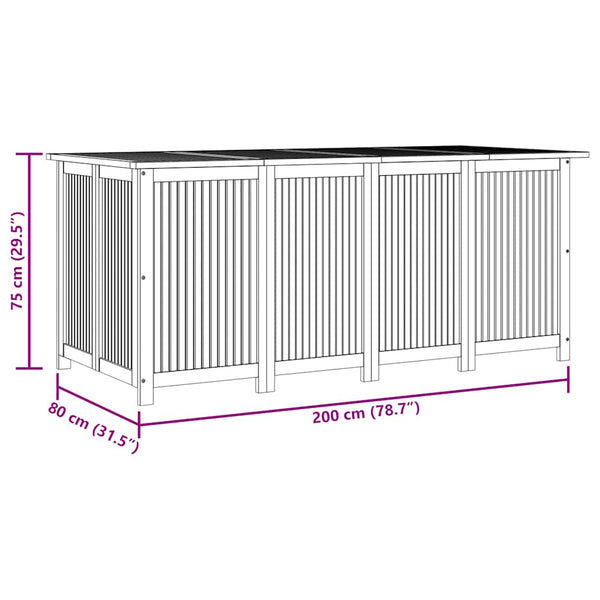 Akazienholz Gartenbox 200x80x75cm