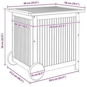 Gartentruhe Akazie Massivholz 60x50x58 cm