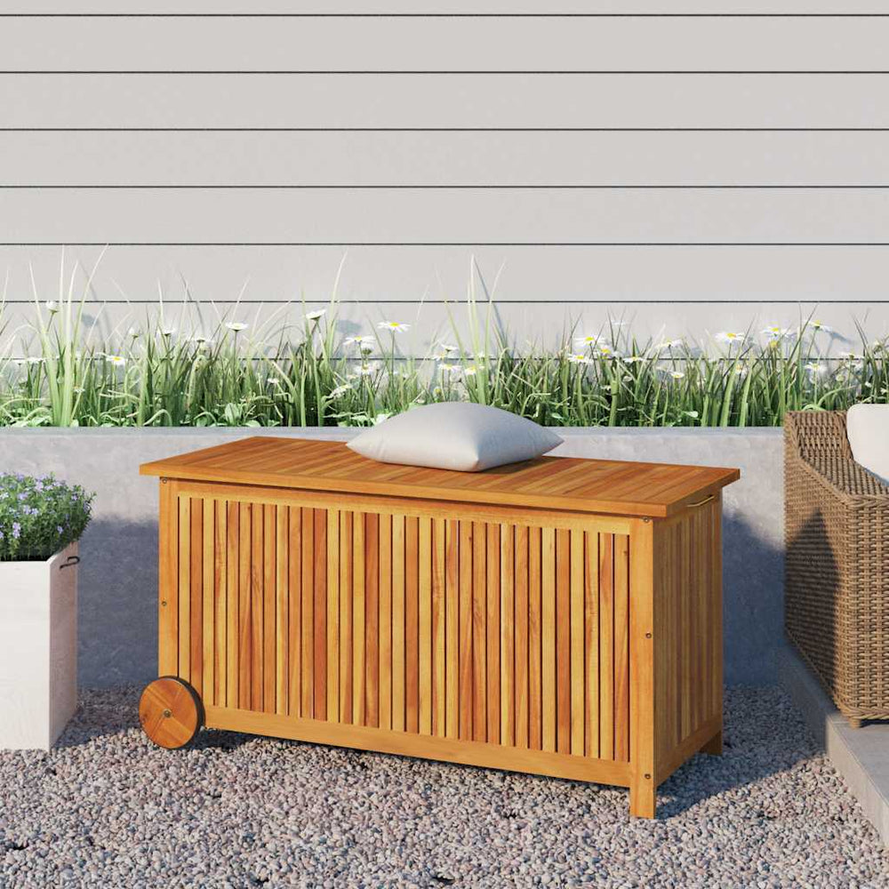 Gartentruhe Akazie mit Rollen 113 cm