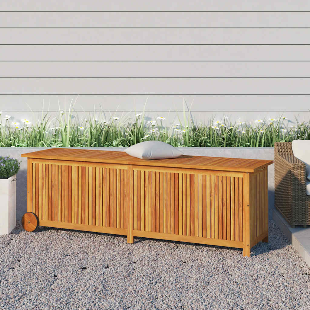 Gartentruhe Akazie mit Rollen 150 cm