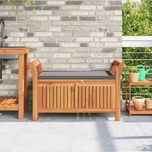 Garten Truhenbank Akazie mit Kissen 91cm