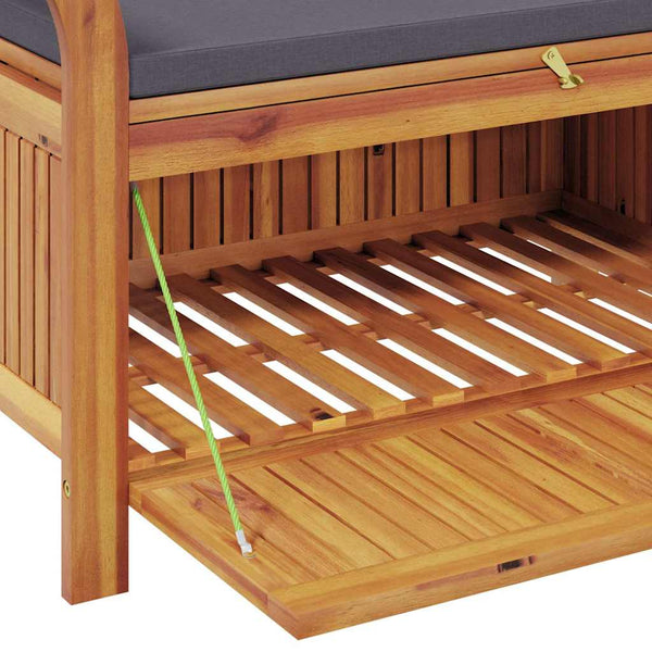 Garten Truhenbank Akazie mit Kissen 91cm