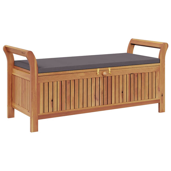 Garten Truhenbank Akazie mit Kissen 126cm