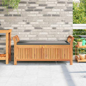 Garten Truhenbank Akazie mit Kissen 126cm