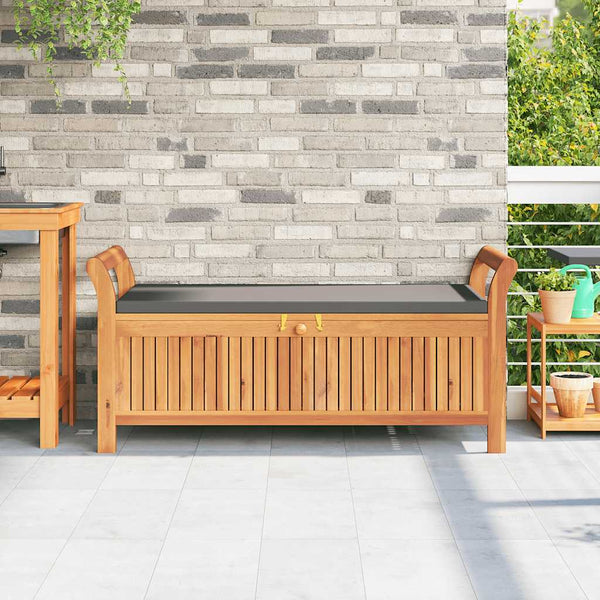 Garten Truhenbank Akazie mit Kissen 126cm