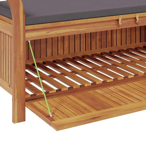 Garten Truhenbank Akazie mit Kissen 126cm