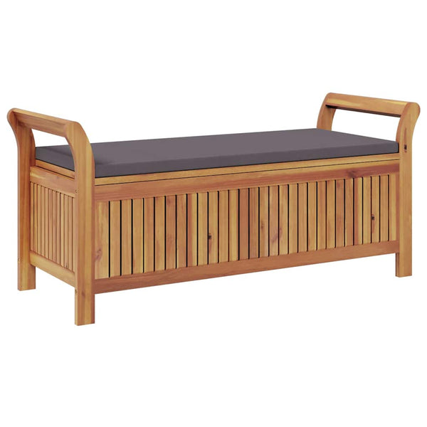 Garten Truhenbank Akazie mit Kissen 126cm