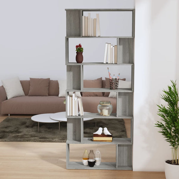 Bücherregal Raumteiler Grau Sonoma 80x192 cm