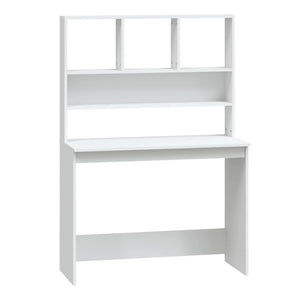 Schreibtisch mit Regal, Weiß, 102 cm