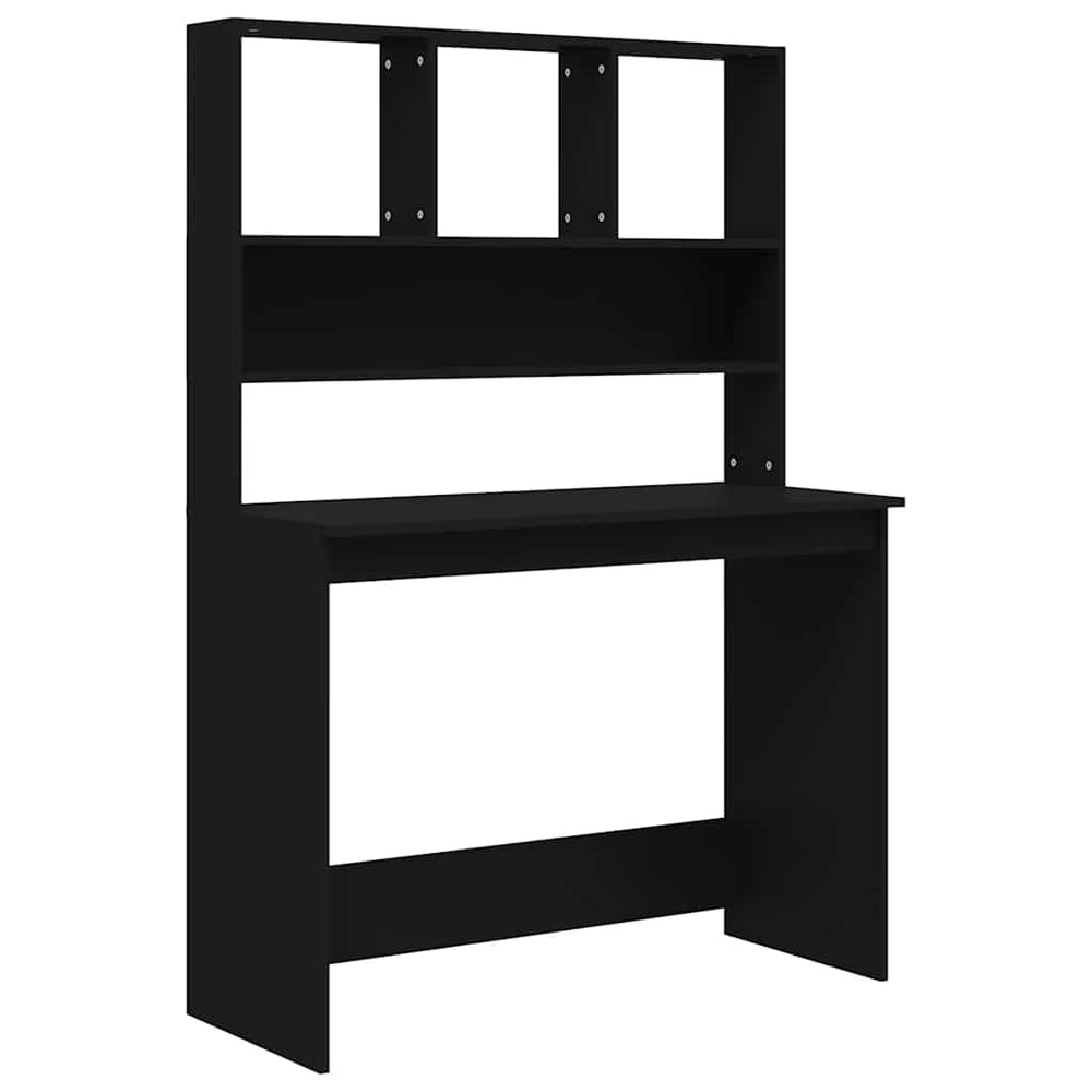 Schreibtisch mit Regal, Schwarz, 102cm