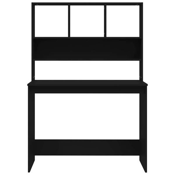 vidaXL Bureau avec étagère Noir 102x45x148 cm Bois d'ingénierie