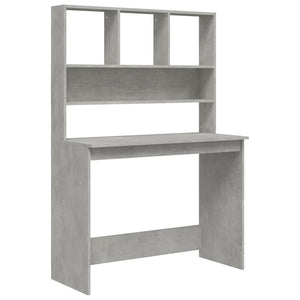 Schreibtisch mit Regal Betongrau 102 cm