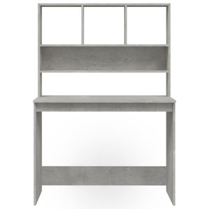 Schreibtisch mit Regal Betongrau 102 cm