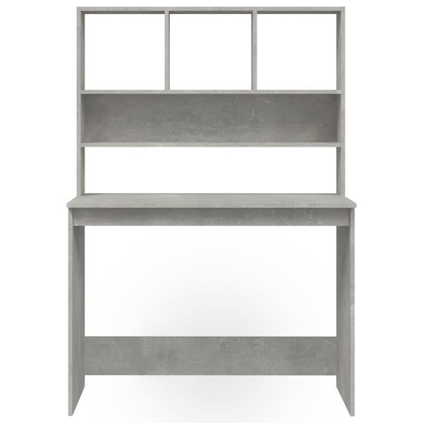 Schreibtisch mit Regal Betongrau 102 cm
