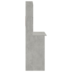 Schreibtisch mit Regal Betongrau 102 cm