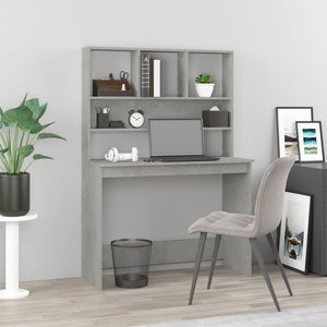 Schreibtisch mit Regal Betongrau 102 cm