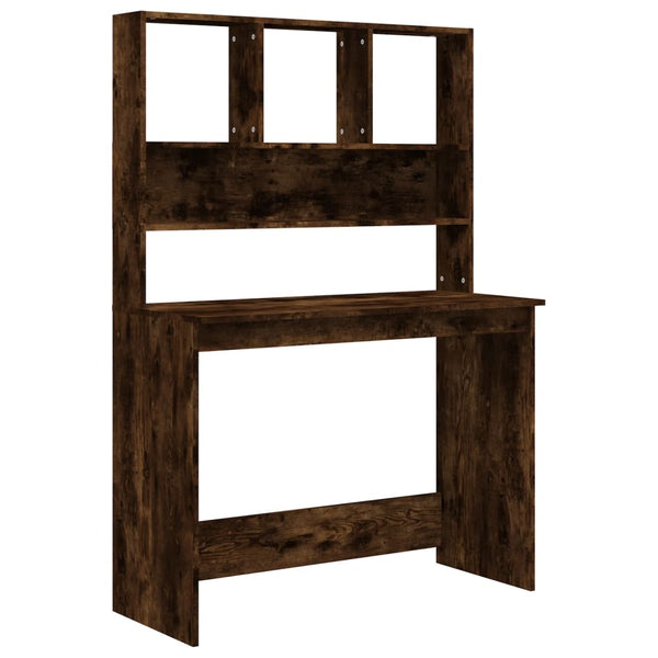 Schreibtisch mit Regal Räuchereiche 102 cm