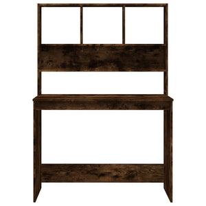 Schreibtisch mit Regal Räuchereiche 102 cm