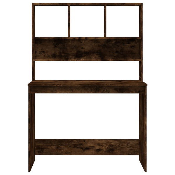 Schreibtisch mit Regal Räuchereiche 102 cm