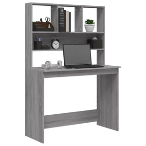 Schreibtisch mit Regal Grau Sonoma 102 cm