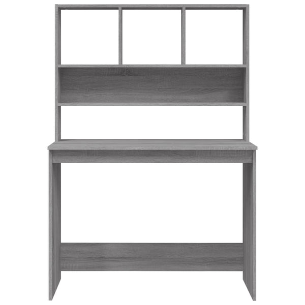 Schreibtisch mit Regal Grau Sonoma 102 cm