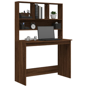 Schreibtisch mit Regal Braun Eiche