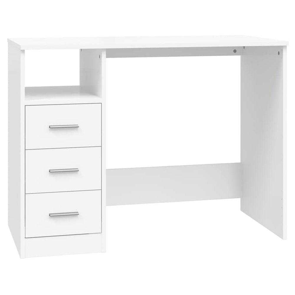 Schreibtisch Weiß mit Schubladen 102x50 cm