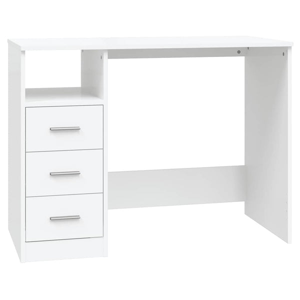 Schreibtisch Weiß mit Schubladen 102x50 cm