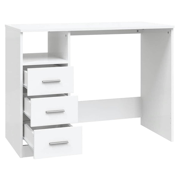 Schreibtisch Weiß mit Schubladen 102x50 cm