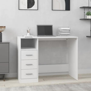 Schreibtisch Weiß mit Schubladen 102x50 cm