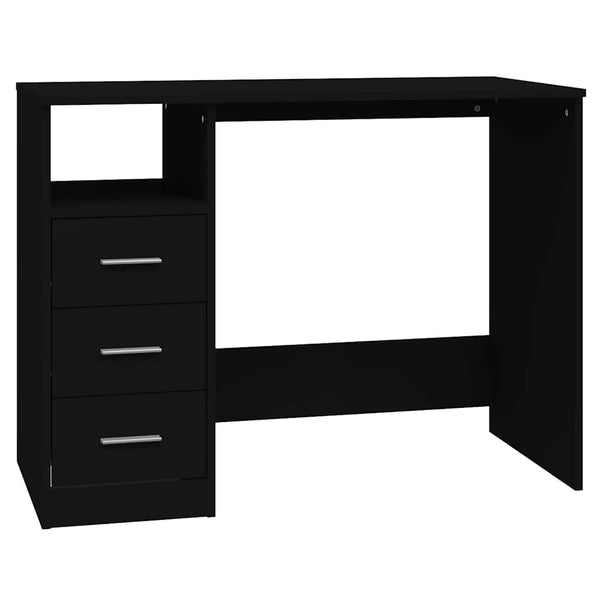 Schreibtisch Schwarz mit Schubladen 102x50 cm