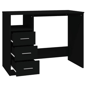 Schreibtisch Schwarz mit Schubladen 102x50 cm