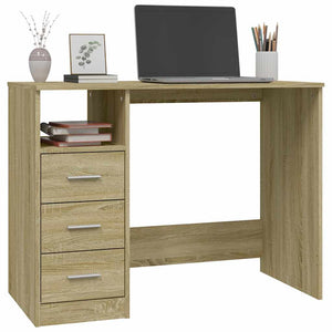 Schreibtisch Sonoma-Eiche mit Schubladen 102 cm