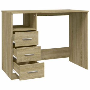 Schreibtisch Sonoma-Eiche mit Schubladen 102 cm