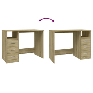 Schreibtisch Sonoma-Eiche mit Schubladen 102 cm